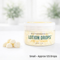 Buttermood Soap Studio Lotion Drops in a jar with lemon scent on a light background